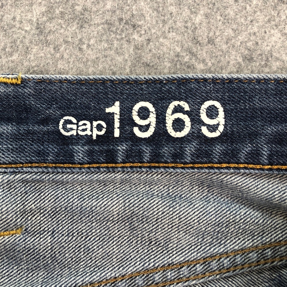 GAP 1969 Mens Jeans 38x34 Standard Straight Leg Blue Dark Wash Cotton Denim - Picture 4 of 15